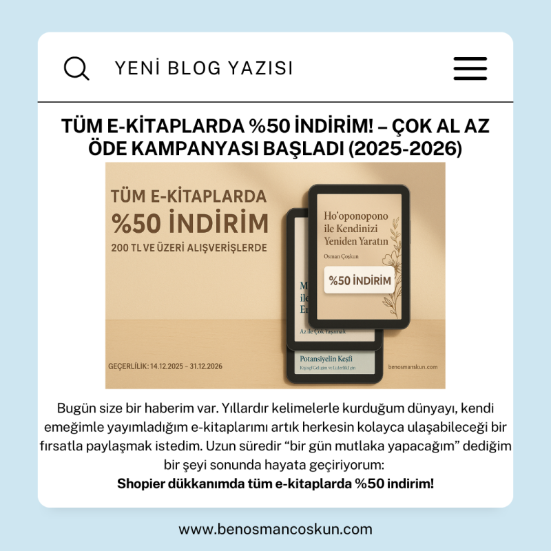 Tüm E-Kitaplarda %50 İndirim! – Çok Al Az Öde Kampanyası Başladı (2025-2026)